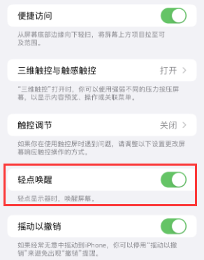 榕城苹果授权维修站分享iPhone轻点无法唤醒怎么办 